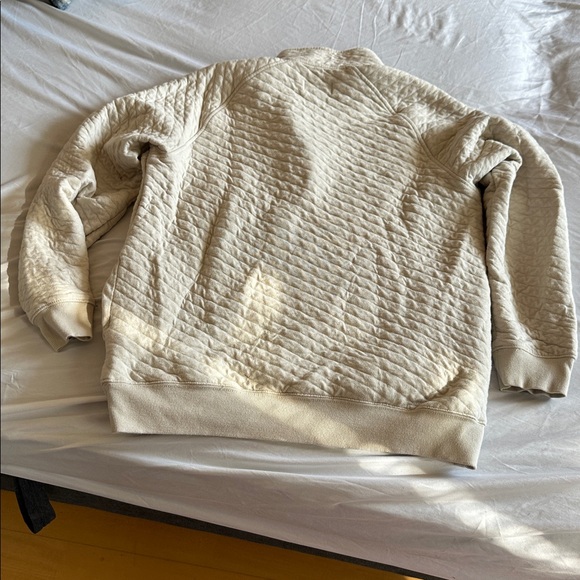 Goodfellow & Co Cream Quilted Zip-Neck Sweater - Picture 3 of 3